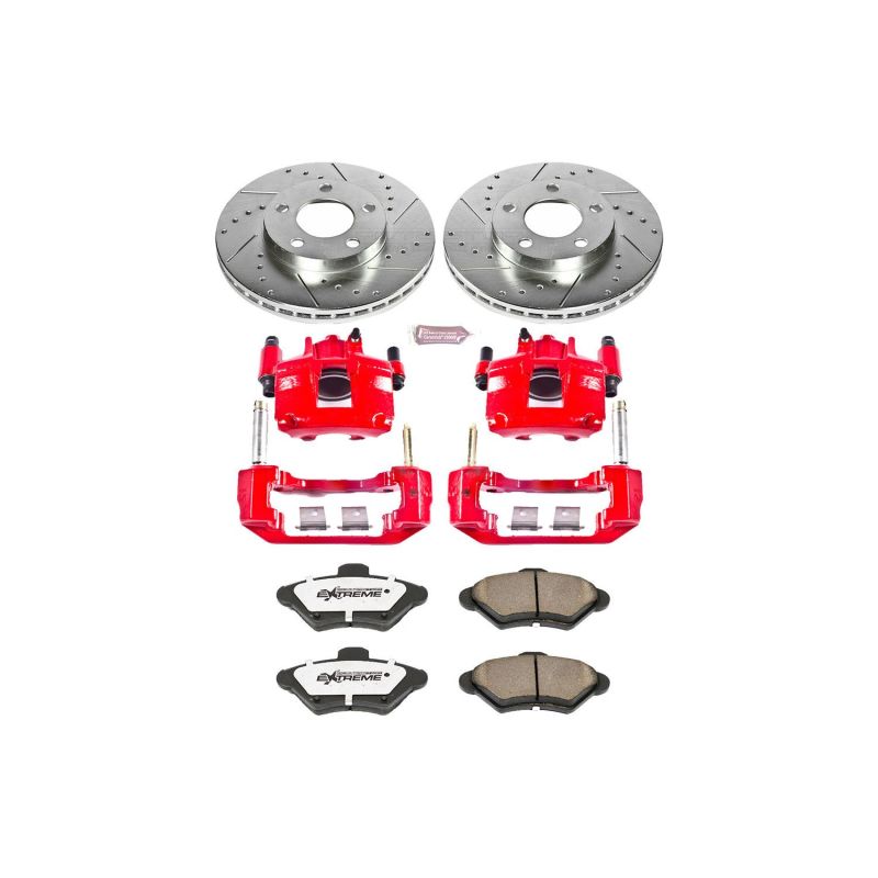 PSB Z26 Street Kit w/Cals - Power Stop 94-98 Ford Mustang Front Z26 Street Warrior Brake Kit w/Calipers