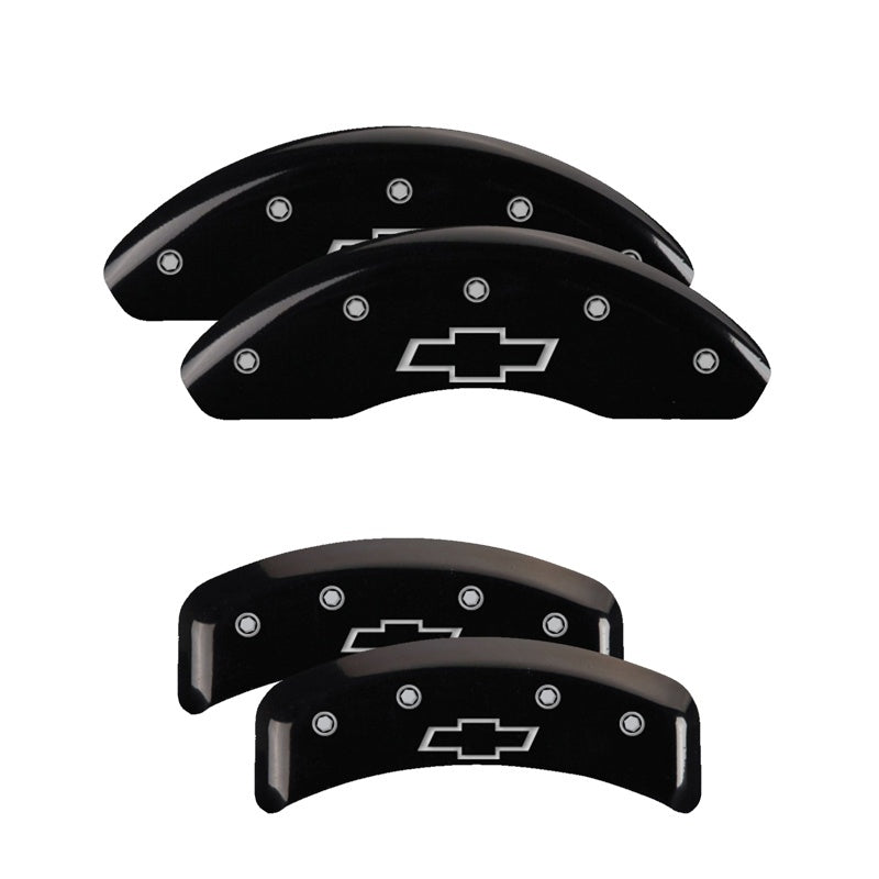 MGP Caliper Covers 4 Logo - MGP 4 Caliper Covers Engraved Front & Rear Bowtie Black finish silver ch