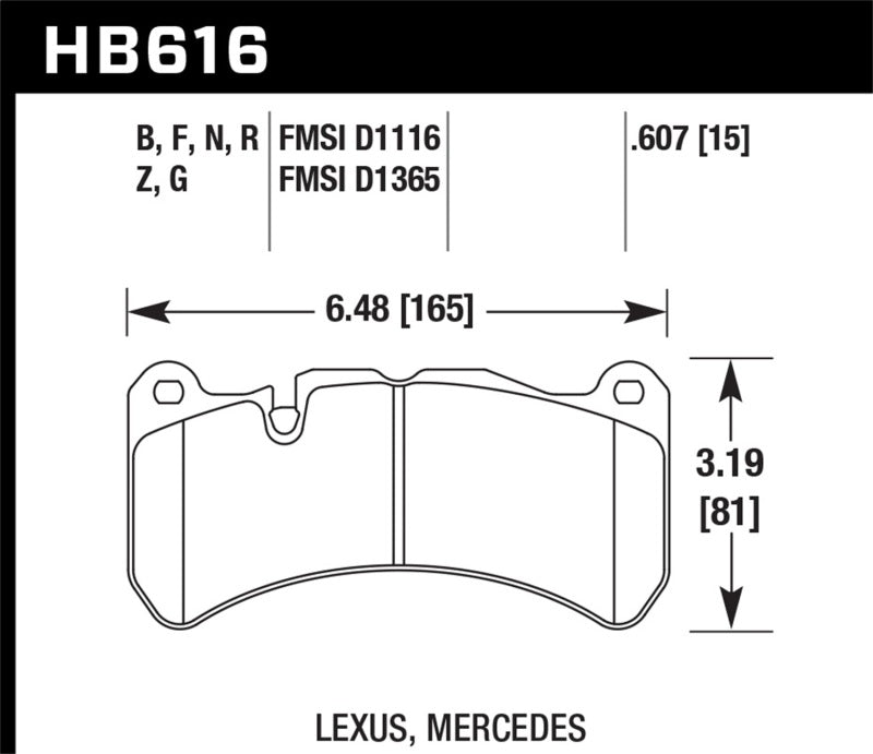 HAWK HPS Brake Pad Sets - Hawk 08-09 Lexus IS-F HPS Street Front Brake Pads