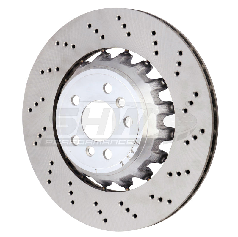 SHW Drilled Lightweight Rotors - SHW 2020+ BMW X3 M 3.0L Right Rear Cross-Drilled Lightweight Brake Rotor (34118054828)