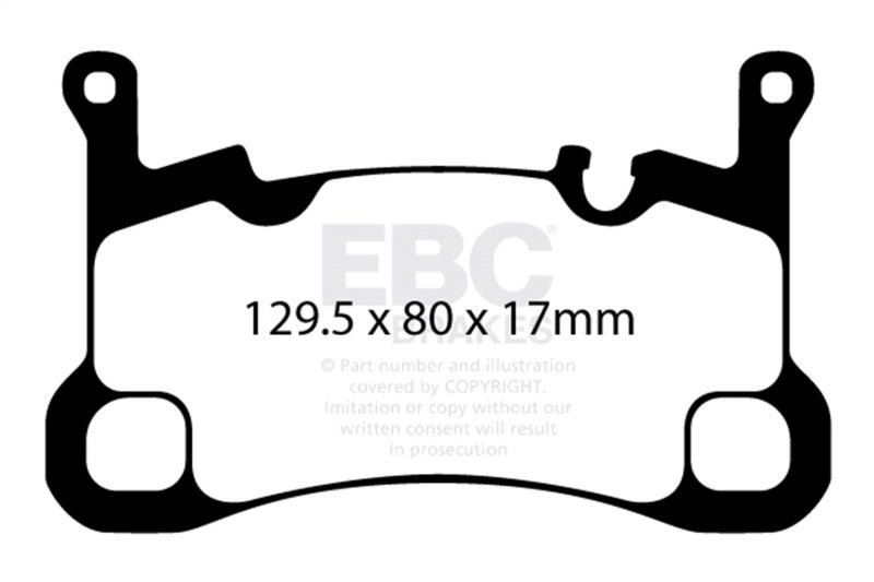 EBC Yellowstuff Brake Pad Sets - EBC 2018+ Porsche Cayenne (3rd Gen) 3.0L Turbo Yellowstuff Rear Brake Pads