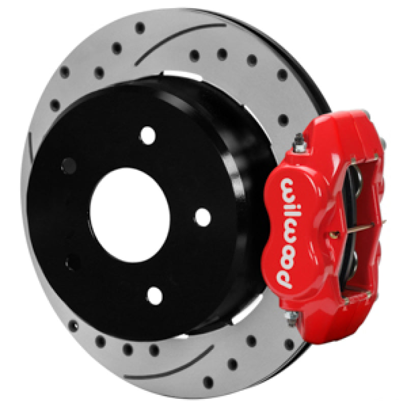 WIL Dynalite Brake Kit - Wilwood 88-98 Chevy Silverado Forged Dynalite 12.19x0.81 Drill/Slot Rear Drum to Disc Conv. - Red