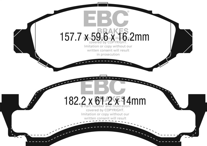 EBC Yellowstuff Brake Pad Sets - EBC 1974 AMC Ambassador 5.0L Yellowstuff Front Brake Pads