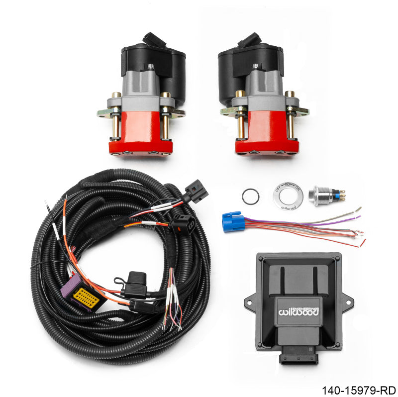 WIL Parking Brake Caliper - Wilwood Electronic Parking Brake Rear Retrofit Brake Kit - Red Powder Coat Caliper