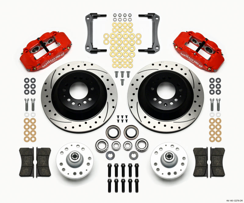 WIL Superlite Brake Kit - Wilwood Narrow Superlite 6R Front Hub & 1PC Rtr Kit 12.88in Drilled -Red 70-78 Camaro