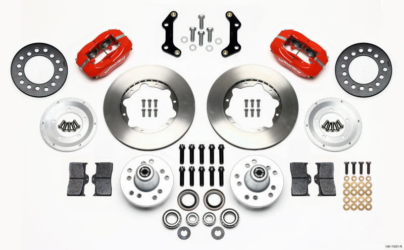 WIL Dynalite Brake Kit - Wilwood Forged Dynalite Front Kit 11.00in Red 70-72 CDP B & E Body-Disc