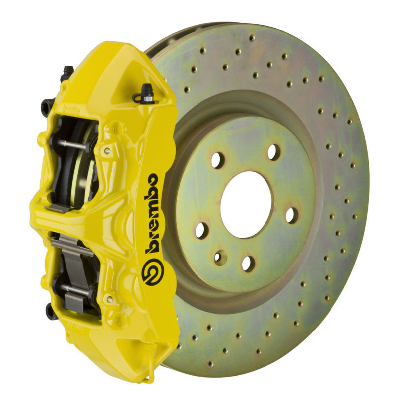 BRB Big Brake Kits - Brembo 05-14 Mustang GT Excl non-ABS Equipped Fr GT BBK 6Pist Cast 355x32 1pc Rtr Drill-Yellow