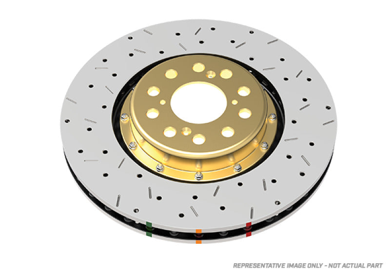 DBA 5000 Slot&Drill Rotors - DBA 05-10 Mustang GT V8 Shebly Edition Front Drilled & Slotted 5000 Series 2 Piece Rotor Assembled w