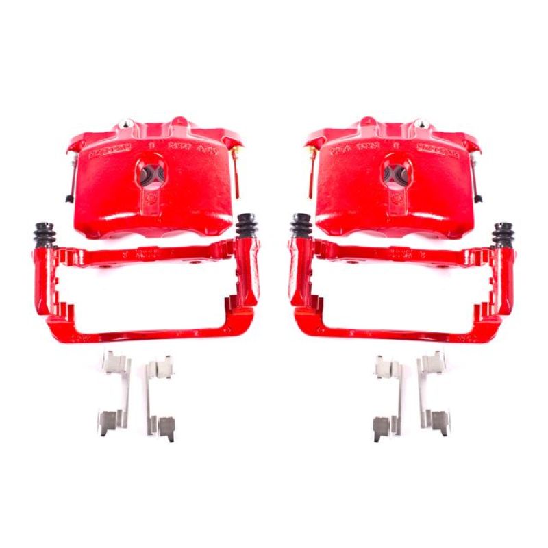 PSB Red Calipers - Power Stop 03-06 Cadillac Escalade Rear Red Calipers w/Brackets - Pair