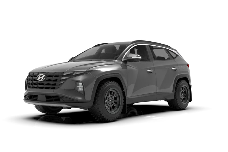 RAL UR Blk Flap/Met. Blk Logo - Rally Armor 22-24 Hyundai Tucson Black UR Mud Flap - Metallic Black Logo