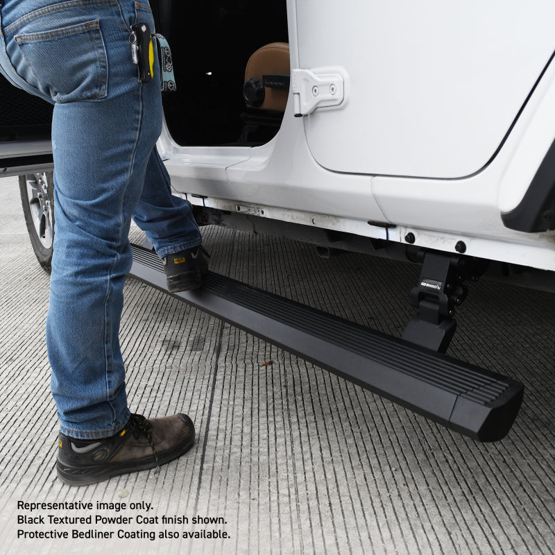 GOR RealTruck VoltStep Running Boards - RealTruck 07-17 Jeep Wrangler 4dr VoltStep Electric Running Board Kit (Cut Req.) - Bedliner Coating