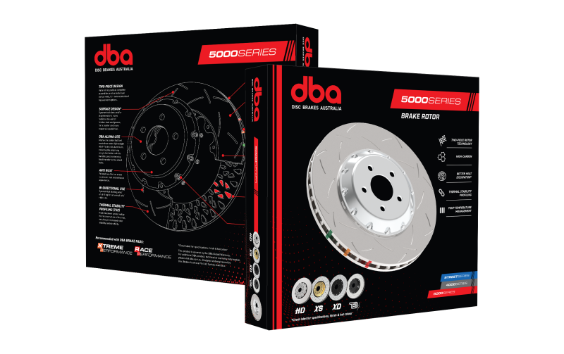 DBA 5000 Series Slotted Rotors - DBA 13-14 Chevy Corvette Z7 / Z51- Including Stingray T3 5000 Series Slotted Rotor Black Hat - Front