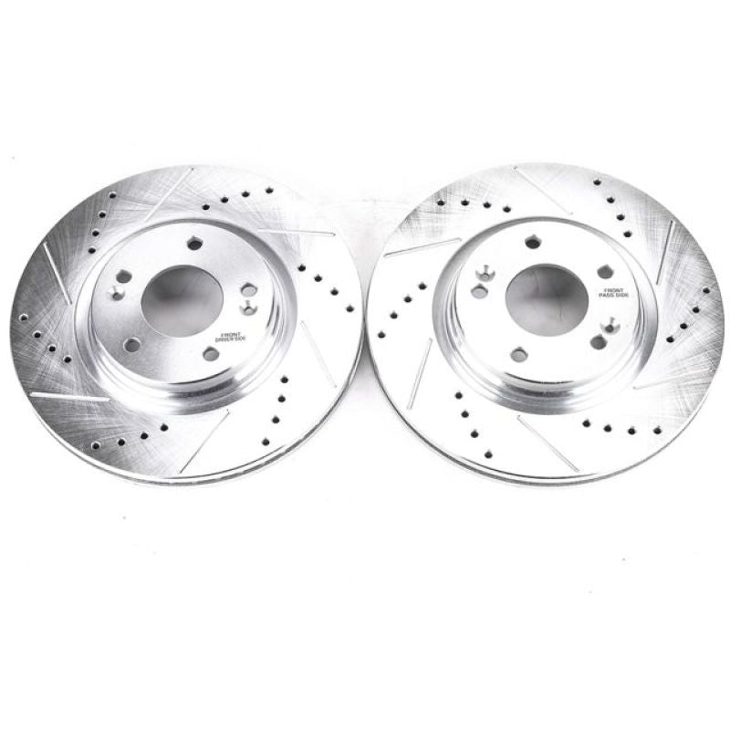 PSB Evolution Drill/Slot Rotor - Power Stop 17-19 Hyundai Elantra Front Evolution Drilled & Slotted Rotors - Pair
