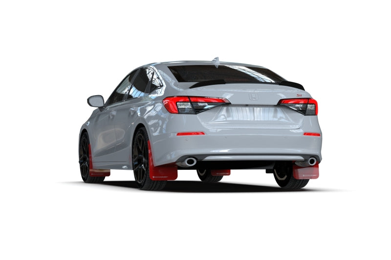 RAL UR Blk Flap/Grey Logo - Rally Armor 22-25 Honda Civic/Civic Si/Sport Black UR Mud Flap w/Grey Logo