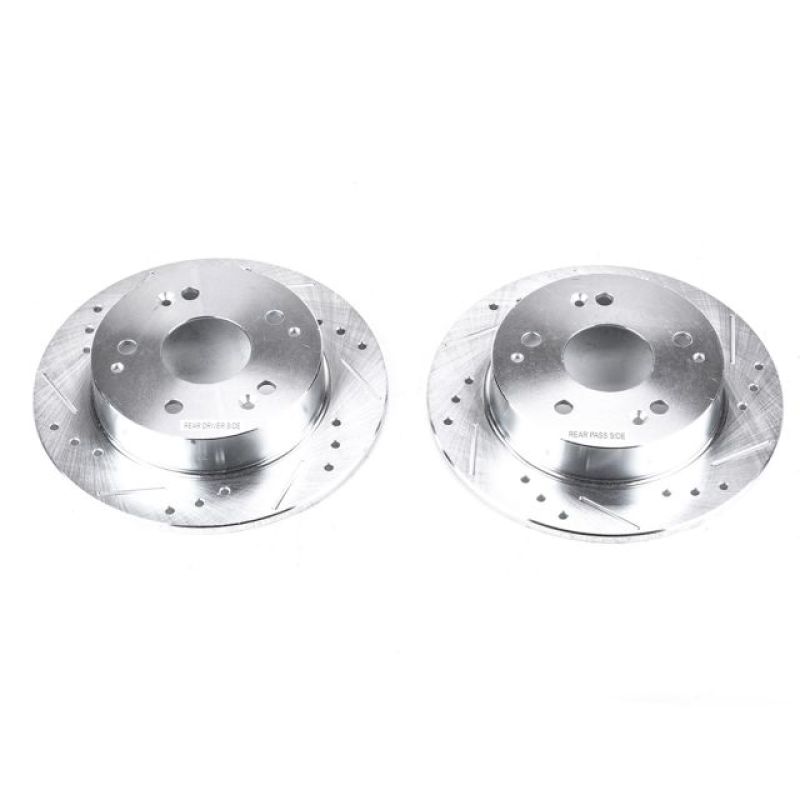 PSB Evolution Drill/Slot Rotor - Power Stop 97-98 Acura Integra Rear Evolution Drilled & Slotted Rotors - Pair