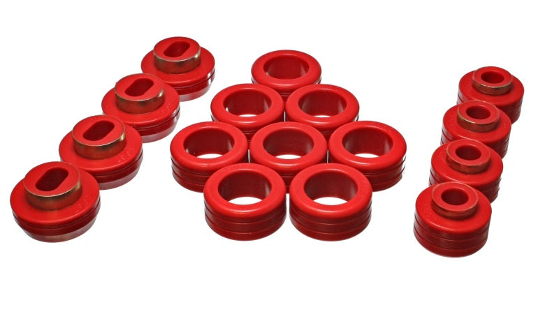 ES Body Mounts - Red - Energy Suspension S10 Body Mount Set - Red