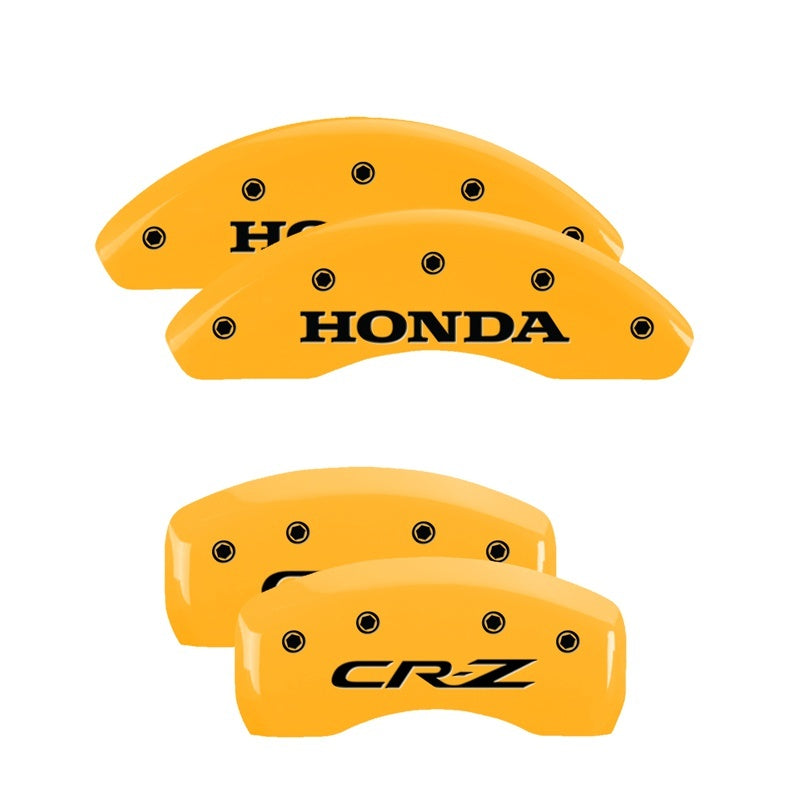 MGP Caliper Covers 4 Logo - MGP 4 Caliper Covers Engraved Front Honda Engraved Rear CR-Z Yellow finish black ch