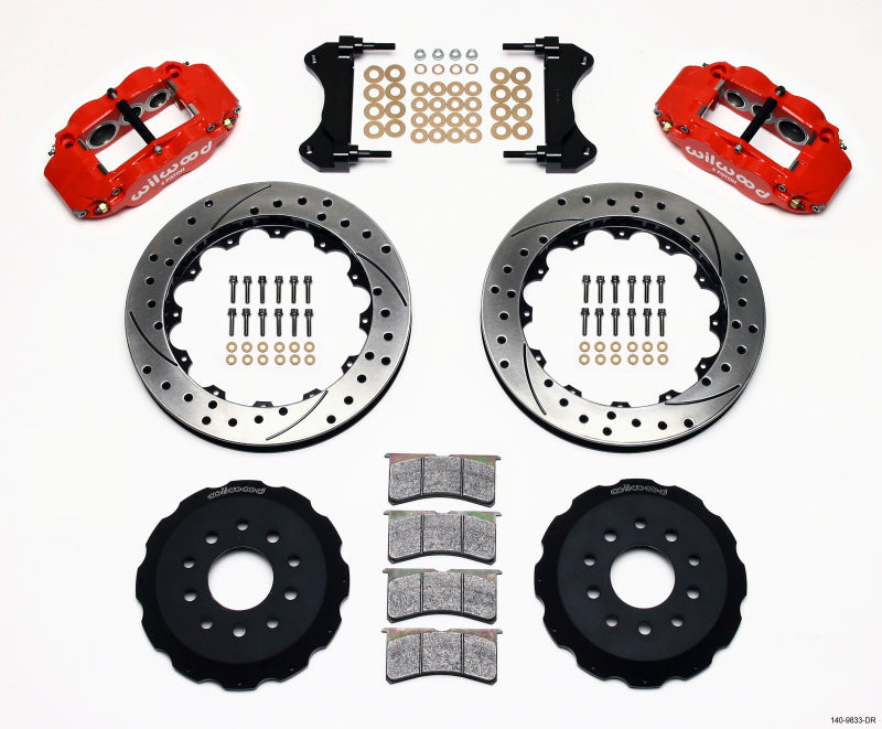 WIL Superlite Brake Kit - Wilwood Narrow Superlite 6R Front Hat Kit 13.06in Drilled Red 98-02 Camaro/Firebird