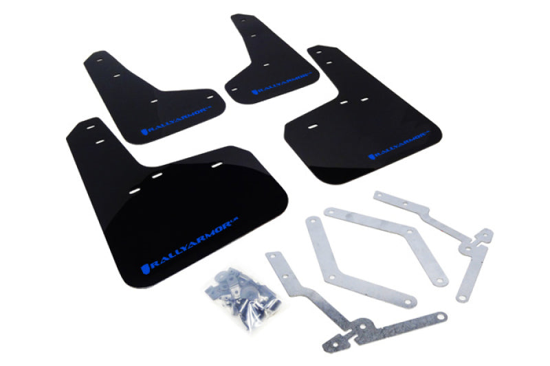 RAL UR Blk Flap/Blue Logo - Rally Armor 12-19 Ford Focus ST / 16-19 RS Black Mud Flap w/Blue Logo