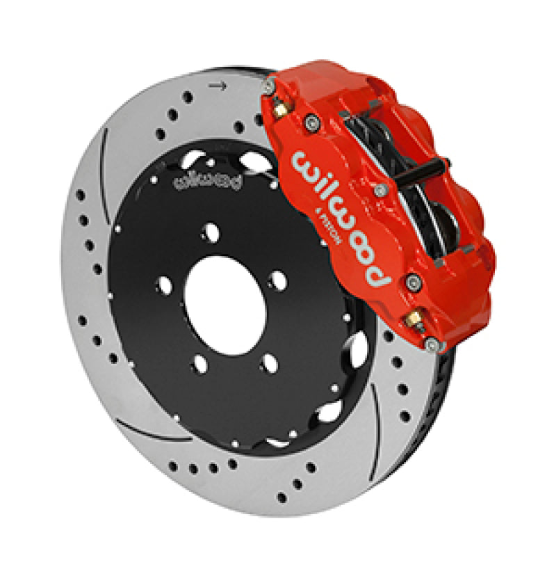 WIL Dynapro Brake Kit - Wilwood Dynapro Radial / MC4 Rear Kit 12.19 Drilled Red Backdraft Roadster w/E46 Suspension w/Lines