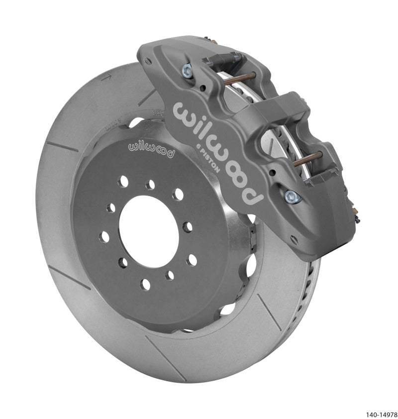 WIL Aero Brake Kit - Wilwood AERO6R/ST Front 14.00in Road Race Kit - Gray Hard Anodize 00-06 BMW M3 (E46)