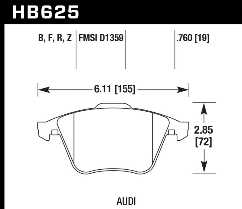 HAWK HPS 5.0 Brake Pad Sets - Hawk 2001-2010 Audi S3 European HPS 5.0 Front Brake Pads