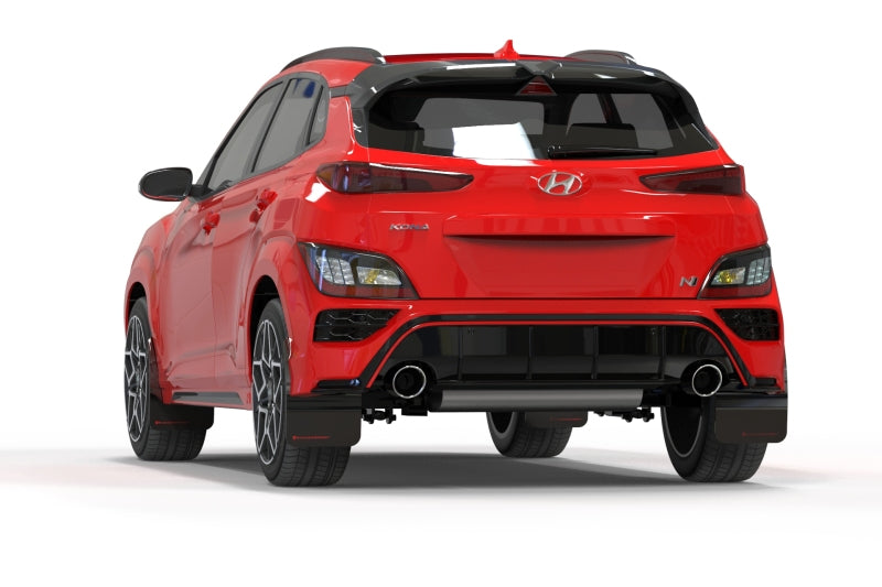 RAL UR Blk Flap/Rd Logo - Rally Armor 22-23 Hyundai Kona N Black UR Mud Flap w/Red Logo