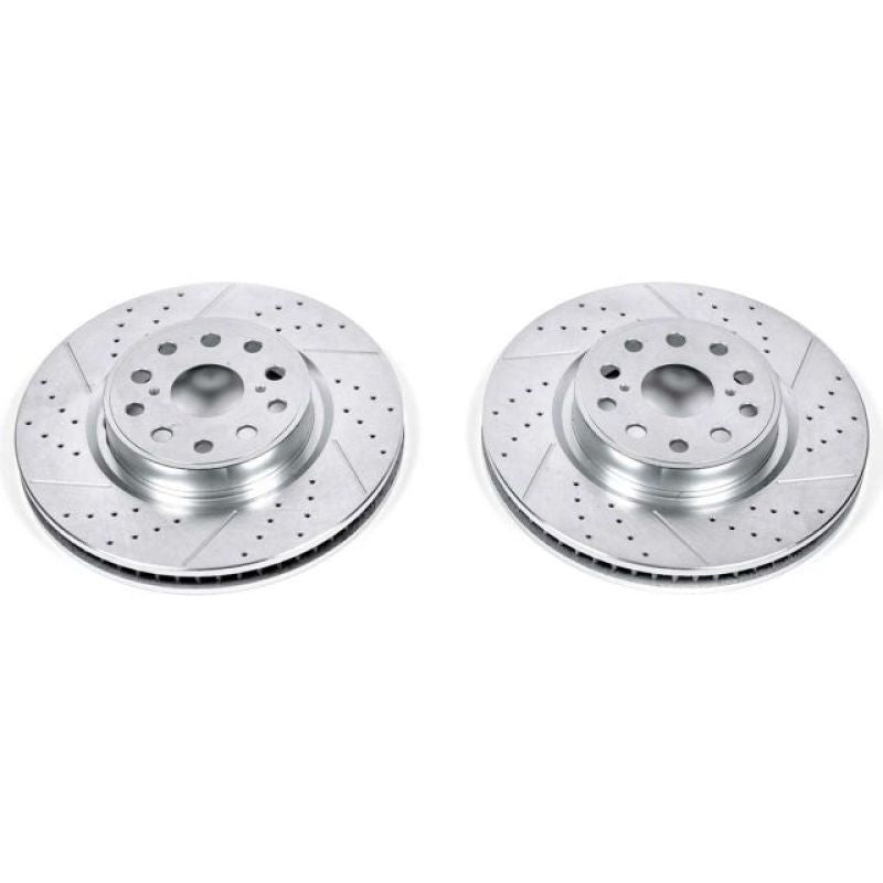 PSB Evolution Drill/Slot Rotor - Power Stop 07-17 Lexus LS460 Front Evolution Drilled & Slotted Rotors - Pair