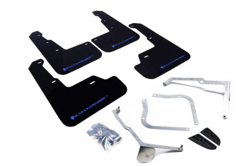RAL UR Blk Flap/Blue Logo - Rally Armor 15-21 Subaru WRX/STI Black UR Mud Flap w/Blue Logo