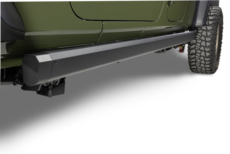 GOR RealTruck VoltStep Running Boards - RealTruck 20-24 Jeep Gladiator CC 4dr VoltStep Electric Running Board Kit (Cut/Drill Req.) - Tex Blk