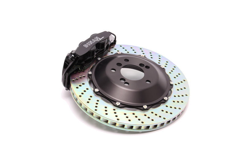DNN Front Brake Kits - Dinan 14-16 BMW 228i Front Brake Kit - Black Calipers - Drilled