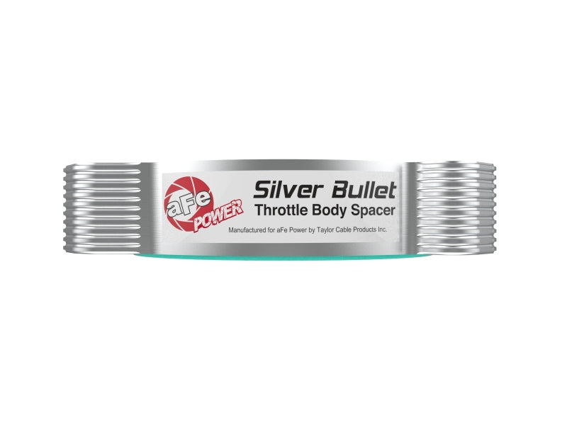 AFE Silver Bullet TBS - aFe 2020 Vette C8 Silver Bullet Aluminum Throttle Body Spacer Works w/ Factory Intake Only - Silver