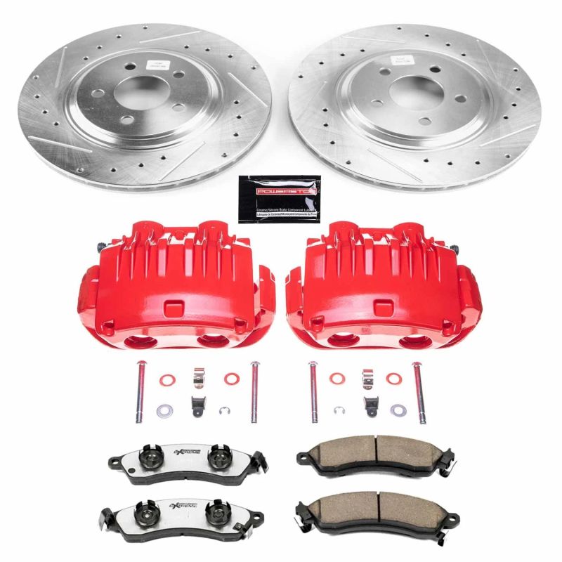 PSB Z26 Street Kit w/Cals - Power Stop 98-94 Ford Mustang Front Z26 Street Warrior Brake Kit w/Calipers