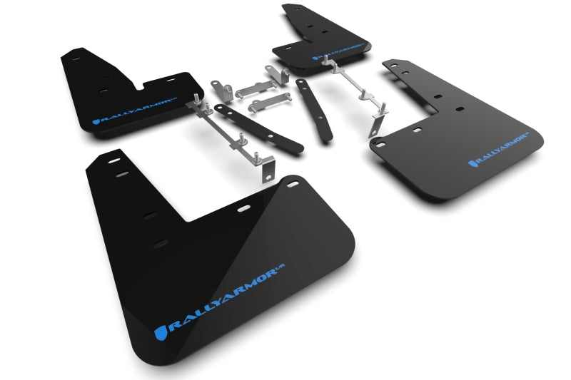 RAL Classic Blk Flap/Blue Logo - Rally Armor 23-26 Toyota GR Corolla Black Mud Flap w/Light Blue Logo