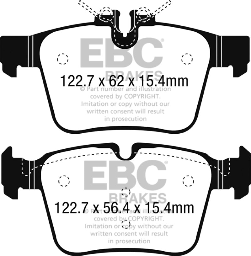 EBC Greenstuff Brake Pad Sets - EBC 15+ Mercedes-Benz C300 (W205) 2.0 Turbo 4-matic Greenstuff Rear Brake Pads