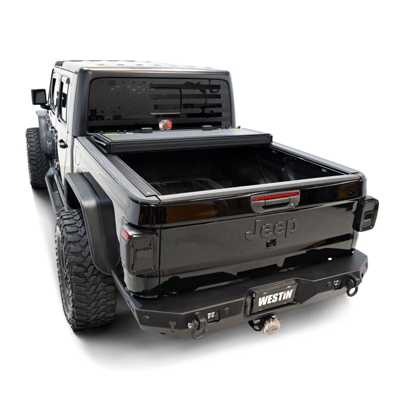 WES Hard Tri-Fold Tonneau Covers - Westin 20-26 Jeep Gladiator JT 4WD 5ft. Bed Hard Tri-Fold Tonneau Cover - Black