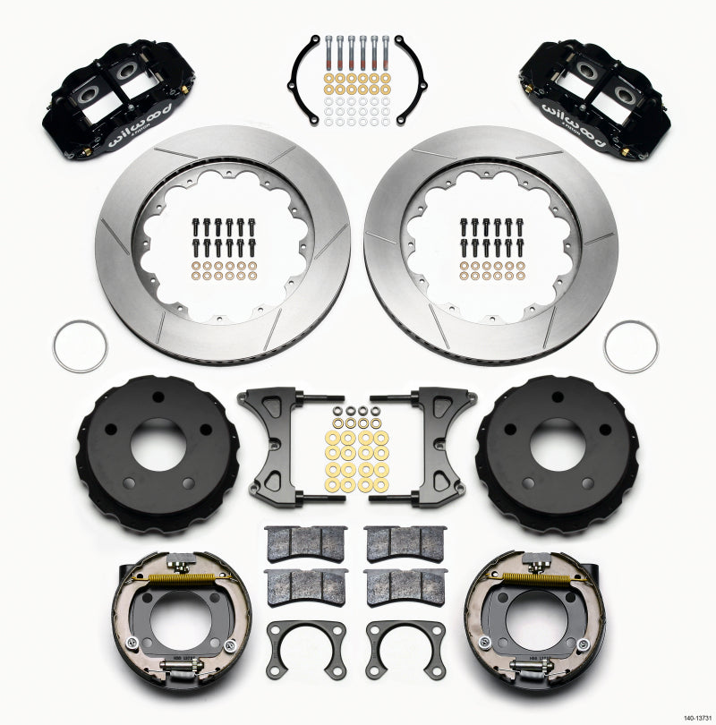 WIL Superlite Brake Kit - Wilwood Narrow Superlite 4R Rear P-Brk Kit 14.00in Big Ford 2.00in Off Bronco 5 x 5.50