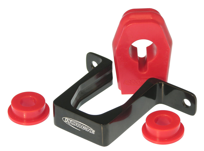 PRO Transmission Mounts - Red - Prothane Ford Mustang Shifter Bushings w/ Billet Bracket - Red