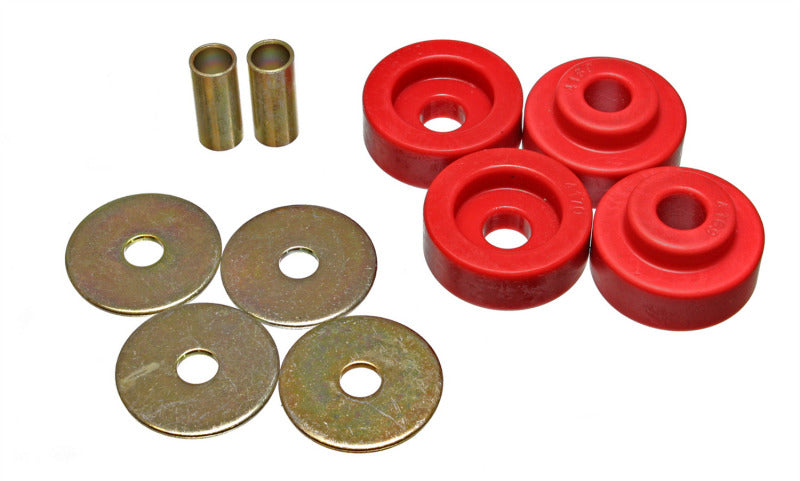 ES Torsion Arm Bush - Red - Energy Suspension 73-79 Chrysler B-Body Red Torsion Bar Crossmember Mount Bushing Set