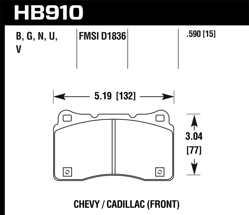 HAWK DTC-70 Brake Pad Sets - Hawk 15-16 Cadillac XTS / Chevrolet Corvette DTC-70 Front Brake Pads