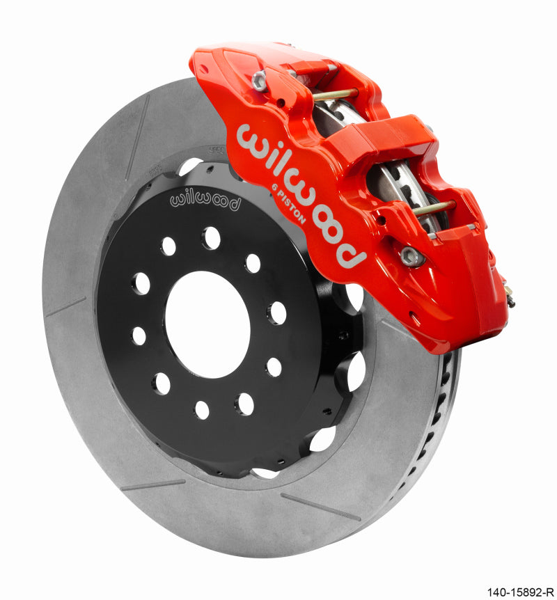 WIL Aero Brake Kit - Wilwood 18-25 Jeep JL AERO6 Front Hat Kit 14.00 Red w/Lines
