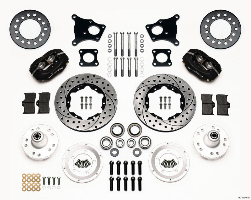 WIL Dynalite Brake Kit - Wilwood Forged Dynalite Front Kit 11.00in Drilled AMC 71-76 OE Disc w/o Bendix Brakes