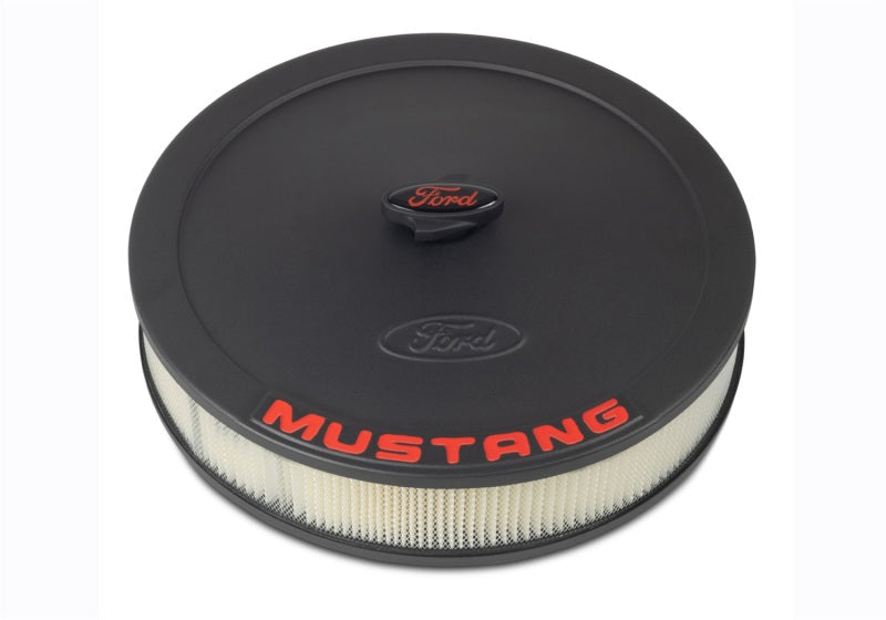 FR Air Cleaners - Ford Racing Air Cleaner Kit - Black Crinkle Finish w/ Red Mustang Emblem