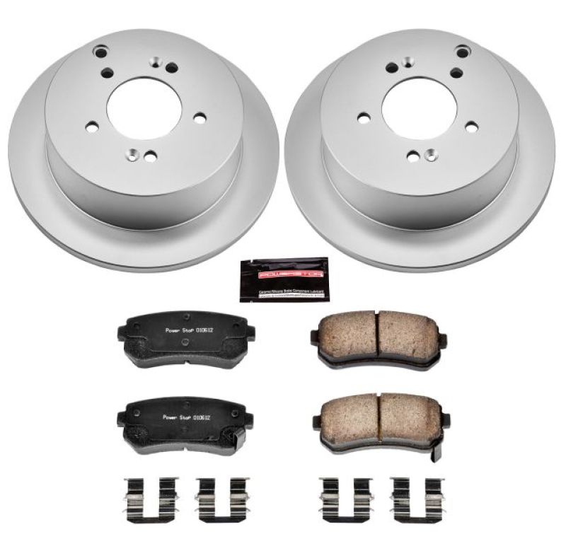 PSB Z17 Evolution Coated Kit - Power Stop 10-15 Hyundai Tucson Rear Z17 Evolution Geomet Coated Brake Kit