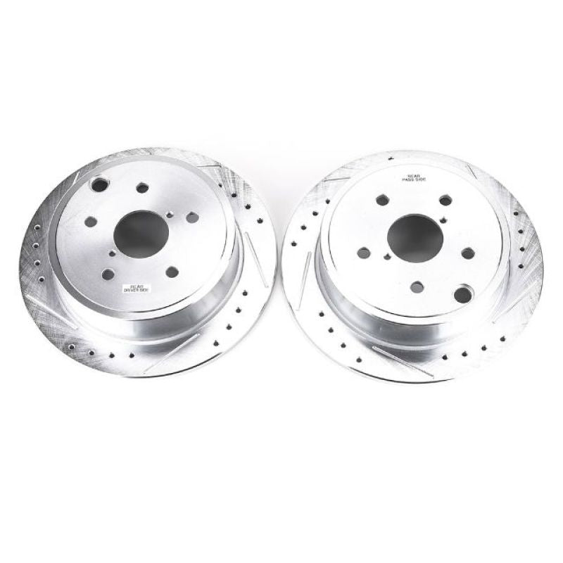 PSB Evolution Drill/Slot Rotor - Power Stop 15-19 Subaru WRX Rear Evolution Drilled & Slotted Rotors - Pair