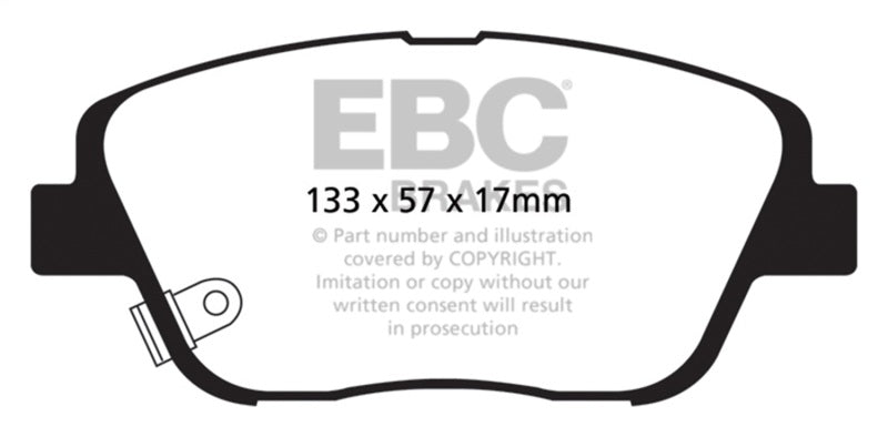 EBC Greenstuff Brake Pad Sets - EBC 10-14 Hyundai Sonata 2.0 Turbo Greenstuff Front Brake Pads