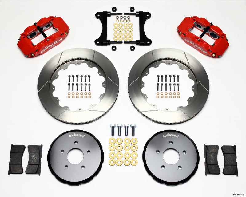 WIL Superlite Brake Kit - Wilwood Narrow Superlite 6R Front Hat Kit 14.00in Red Nissan 370Z/Fiti G37