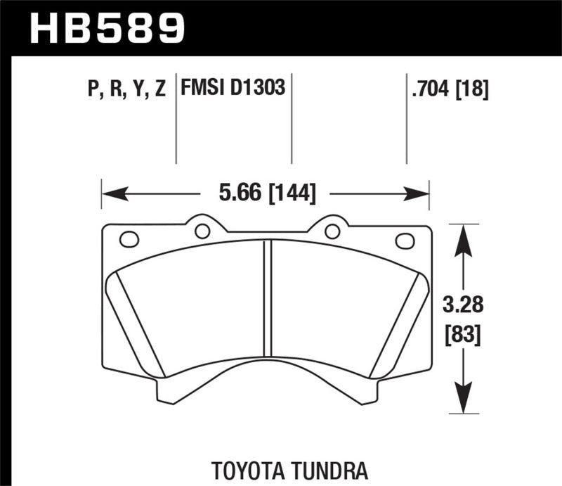 HAWK HP+ Brake Pad Sets - Hawk 08-21 Toyota Land Cruiser HP Plus Brake Pad Set