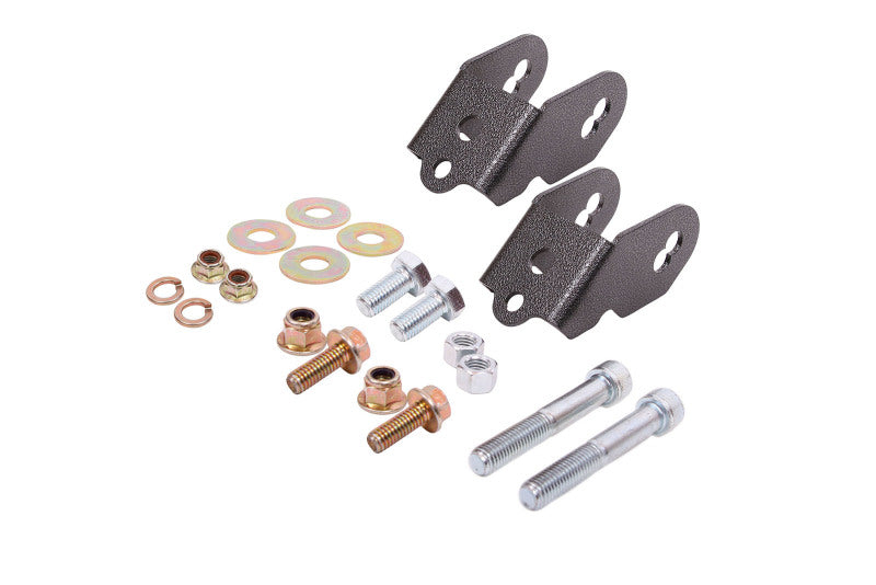 BMR Camber Bolts - BMR Suspension 15-18 Ford Mustang S550 Rear Camber Adjustment Lockout Kit - Black Hammertone