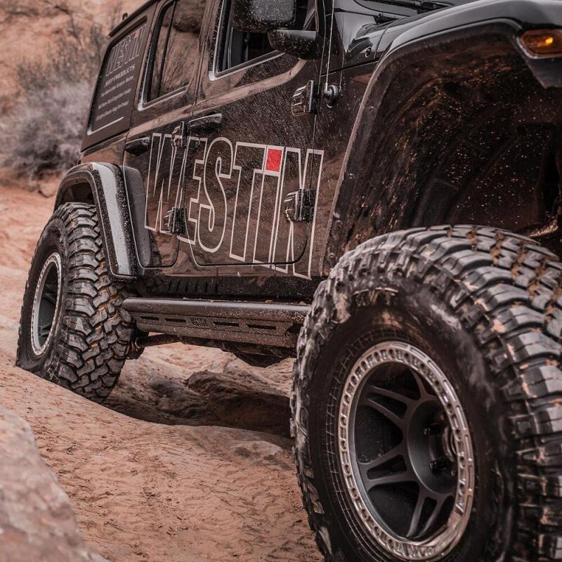 WES Snyper Rock Rail Steps - Westin/Snyper 2018+ Jeep Wrangler JL Unlimited 4DR Triple Tube Rock Rail Steps - Textured Black